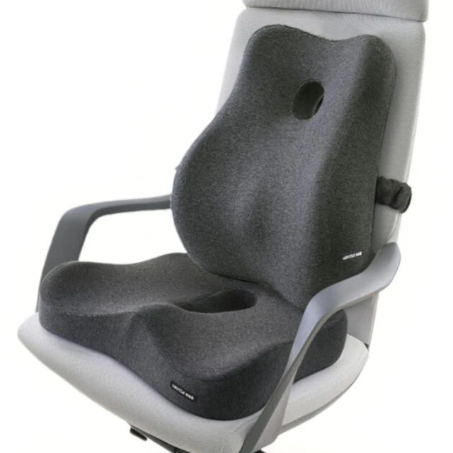 Main image of Sciatica Seat Cushion & Lumbar Pillow, Office Chair, Dark Grey | ity Memory Foam, Coccyx Cutout, Non-Slip Bottom, 2-Piece Set, Office, Car & Wheelchair, Back & Butt Support
