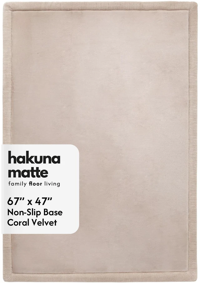 Main image of CloudSoft Baby Play Mat for Floor 47" x 67" Beige | Coral Velvet high-density foam Rug for Crawling & Cozy Play Non-Slip, Water-Resistant, Easy-CareTummy Time Mat