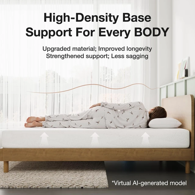 Alt view image 4 of 7 - Twin Mattress, 6 Inch Twin Bed Mattress with Gel Memory Foam | Cooling Night Sleep & Pressure Relief, CertiPUR-US Certified