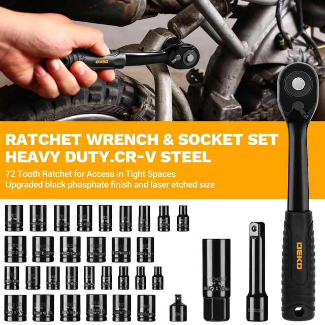 Alt view image 6 of 7 - 218-Piece General Household Hand Tool kit, Professional Auto Repair Tool Set for Homeowner, General Household Hand Tool Set with Plier, Screwdriver Set, Socket Set, with Portable Storage Case