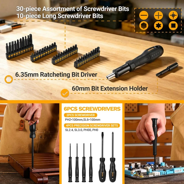 Alt view image 5 of 7 - 218-Piece General Household Hand Tool kit, Professional Auto Repair Tool Set for Homeowner, General Household Hand Tool Set with Plier, Screwdriver Set, Socket Set, with Portable Storage Case