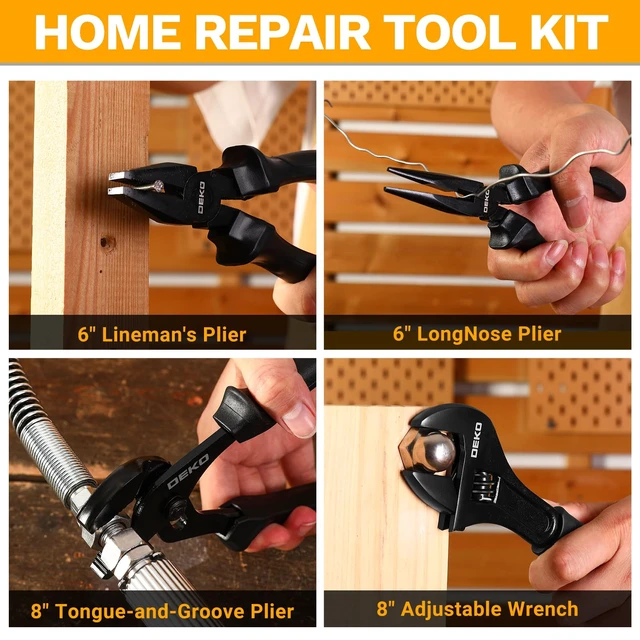 Alt view image 7 of 7 - 218-Piece General Household Hand Tool kit, Professional Auto Repair Tool Set for Homeowner, General Household Hand Tool Set with Plier, Screwdriver Set, Socket Set, with Portable Storage Case