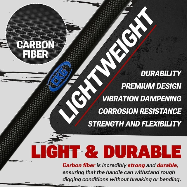 Alt view image 2 of 7 - Carbon Metal Detecting Shovel Digging Tool with Double Serrated Blade Lightweight Digger Garden Root Cutter, Spade Professional Metal Detector Accessories, Gold Digger Shovel - Carbon Black