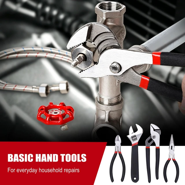 Alt view image 4 of 7 - 236-Piece Home Repairing Tool Set with Tool Bag, Red | Mechanics Hand Tool Kit, 12-Inch Wide Mouth Open Bag, 3/8" SAE Sockets and Wrench Set Included, For DIY & Home Maintenance