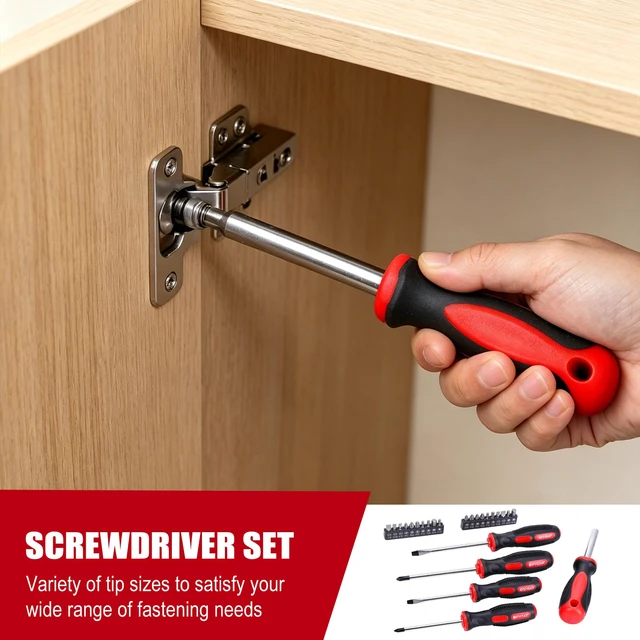 Alt view image 5 of 7 - 236-Piece Home Repairing Tool Set with Tool Bag, Red | Mechanics Hand Tool Kit, 12-Inch Wide Mouth Open Bag, 3/8" SAE Sockets and Wrench Set Included, For DIY & Home Maintenance