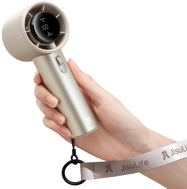 Main image of Handheld Fan Pro1S - Next-Gen Airflow: Up to 40H Runtime | Metal Body-Enduring Quality, 1-100 Speed Scroll Wheel, 5000mAh-Portable Fan for Travel, Gifts for Women Men(Amber Gold)