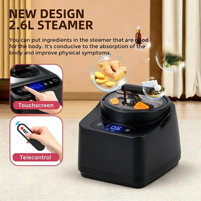 Alt view image 5 of 6 - Portable Steam Sauna at Home, 9 Levels Heating, Sauna Tent for Home with Steamer and Folding Chair, Sauna for Relaxation, Detoxification, Spa