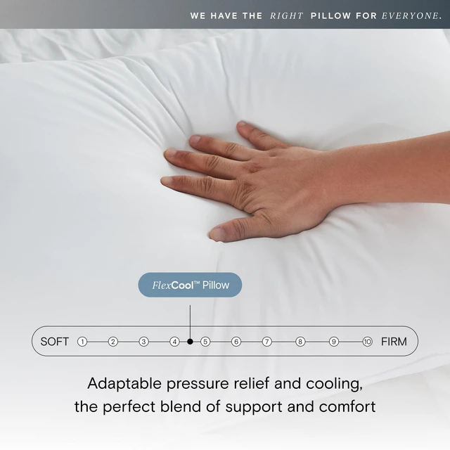 Alt view image 4 of 6 - FlexCool Shredded Memory Foam Pillow - Adjustable Loft Pillow w/Cooling Surface - Good Housekeeping 2026 Bedding Award Winner - CertiPUR-US - Medium Firm for Back, Side, Stomach Sleeper (Queen)