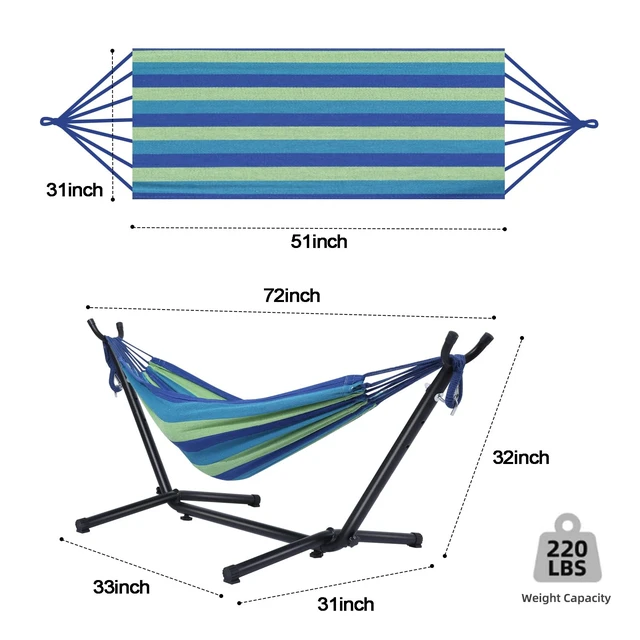 Alt view image 2 of 7 - Kids Hammock with Stand,Portable Steel Frame Holder Base | with Portable Carrying Bag for Indoor,Outdoor,Patio,Yard,Beach,220LBS Weight Capacity