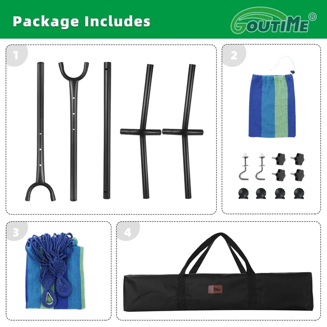 Alt view image 5 of 7 - Kids Hammock with Stand,Portable Steel Frame Holder Base | with Portable Carrying Bag for Indoor,Outdoor,Patio,Yard,Beach,220LBS Weight Capacity