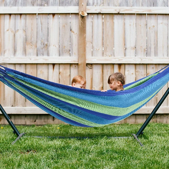 Alt view image 6 of 7 - Kids Hammock with Stand,Portable Steel Frame Holder Base | with Portable Carrying Bag for Indoor,Outdoor,Patio,Yard,Beach,220LBS Weight Capacity