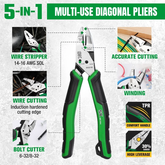 Alt view image 7 of 7 - 3-Piece Multi-use Pliers Set, 7" & 8" Pliers, Anti-slip Handle | 7-Inch Side Cutters, 8-Inch Noodle Nose and Linesman Pliers,High Carbon Steel, with EVA Foam Tool Organizer