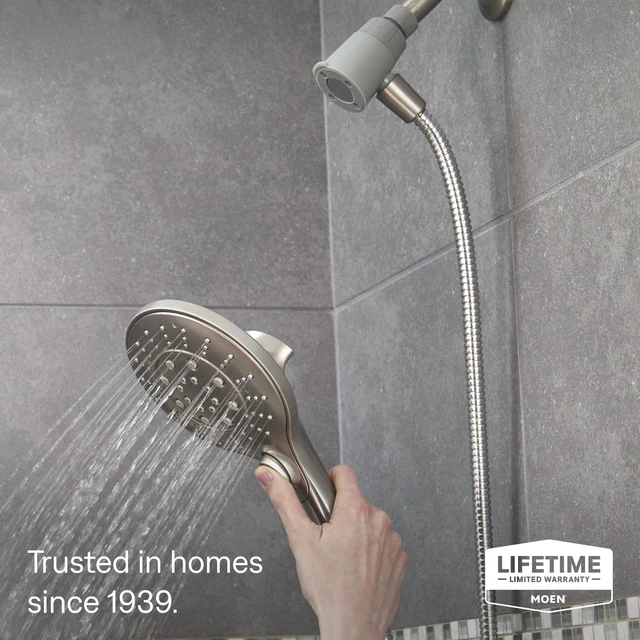 Alt view image 2 of 7 - Engage Spot Resist Brushed Nickel Handheld Showerhead