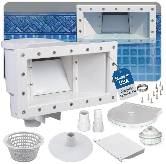 Main image of Above Ground Pool Skimmer - Made in USA, Wide Mouth Thru-The-Wall Skimmer & Accessory Kit (45-430)
