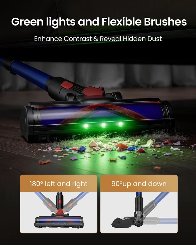 Alt view image 2 of 7 - Cordless Vacuum Cleaner, 650W/55Kpa Vacuum Cleaners for Home, 70Mins Stick Vacuum with Self-Standing,Anti-Tangle,Wall Mount Charging,Lightweight Wireless Vacuum for Hardwood Floors Carpet Pet Hair Car