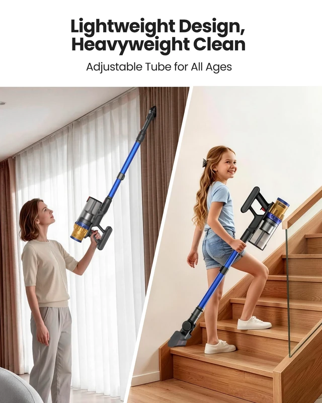 Alt view image 7 of 7 - Cordless Vacuum Cleaner, 650W/55Kpa Vacuum Cleaners for Home, 70Mins Stick Vacuum with Self-Standing,Anti-Tangle,Wall Mount Charging,Lightweight Wireless Vacuum for Hardwood Floors Carpet Pet Hair Car