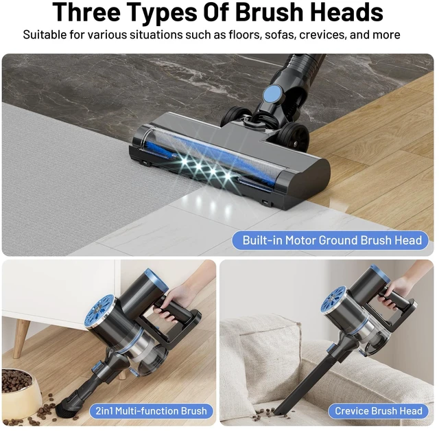 Alt view image 6 of 7 - Cordless Vacuum Cleaners for Home,Stick Vacuum Cordless with Self-Standing,LED Screen,Lightweight Powerful Suction Wireless Vacuum,Rechargeable Vacuum for Pet Hair, Hardwood Floors