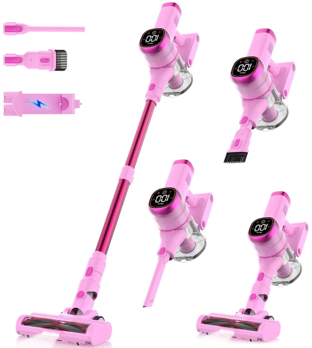 Main image of V500 Cordless Vacuum Cleaner for Home, 40000Pa/450W Stick Vacuum with LED Touch Screen, Charging Wall Dock, Anti-Tangle, Lightweight Handheld Vacuum for Pet Hair, Hard Floor, Carpet