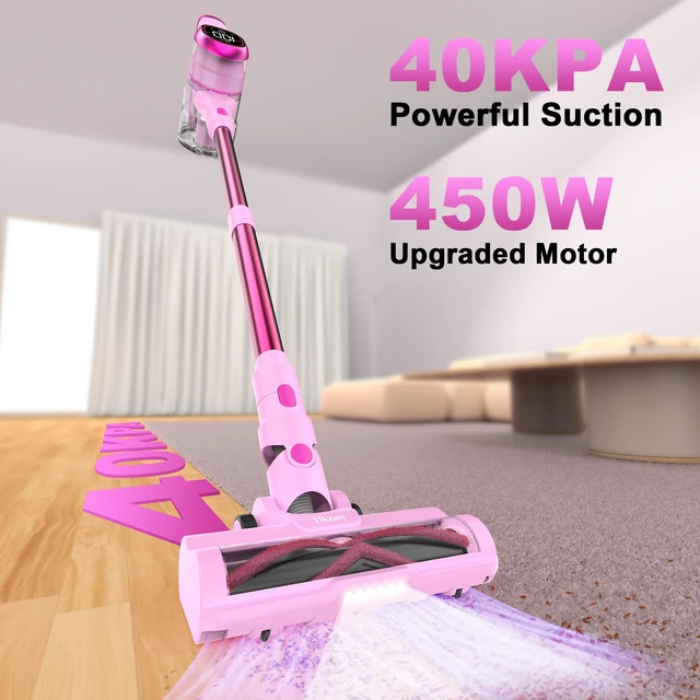 Alt view image 2 of 7 - V500 Cordless Vacuum Cleaner for Home, 40000Pa/450W Stick Vacuum with LED Touch Screen, Charging Wall Dock, Anti-Tangle, Lightweight Handheld Vacuum for Pet Hair, Hard Floor, Carpet