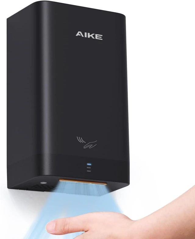 Main image of Compact Hand Dryer for Bathroom, ABS Polycarbonate 110V Black,AK2822 | High Speed Slim Blade Hand Dryer,Plug-in Easy Install and Compact Design,Smart Warm for Home Bathroom,No Paper Waste and Cost