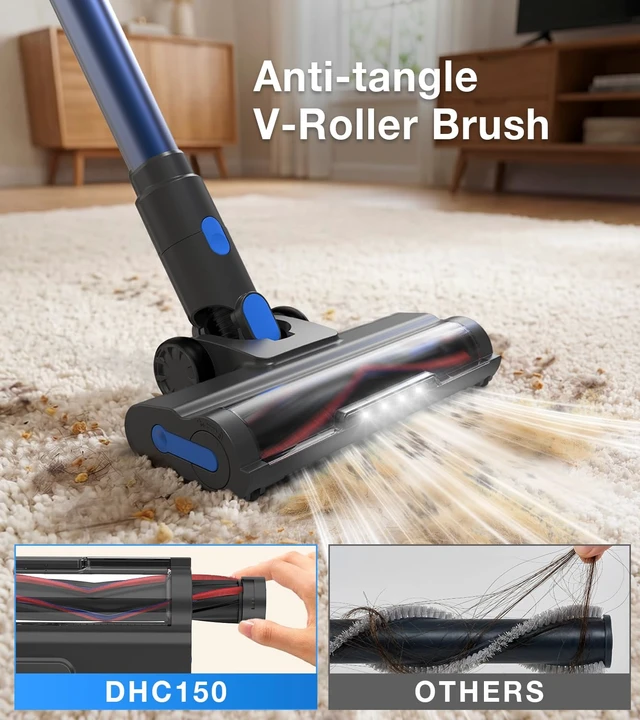 Alt view image 3 of 7 - Cordless Vacuum Cleaner, 480W/45Kpa Vacuum Cleaners for Home, Self-Standing Stick Vacuum with LED Display, Anti-Tangle & Wall Mount Charging, 8 in 1 Lightweight Vacuum for Hard Floors Carpet Pet Hair