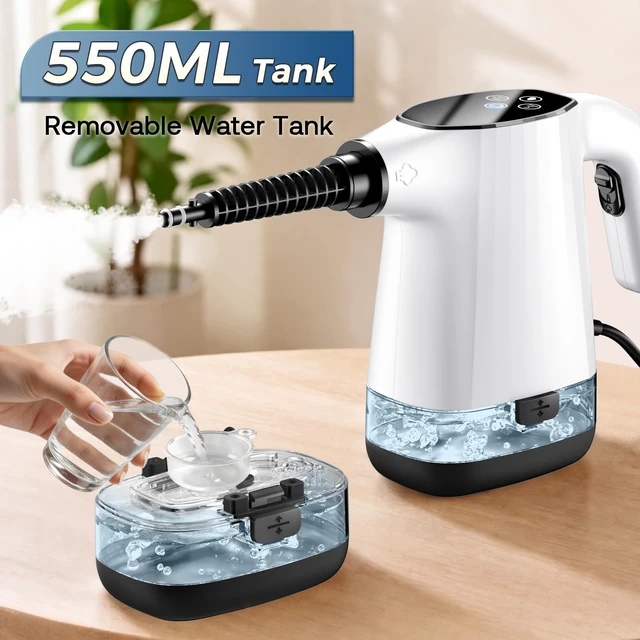 Alt view image 7 of 7 - Handheld Steam Cleaner, Portable Steamer for Cleaning with 18PCS Accessories, 12s Fast Heating, Pressurized Steam Cleaner for Home, Kitchen, Bathroom, Car Detailing, Window, and Clothes, White