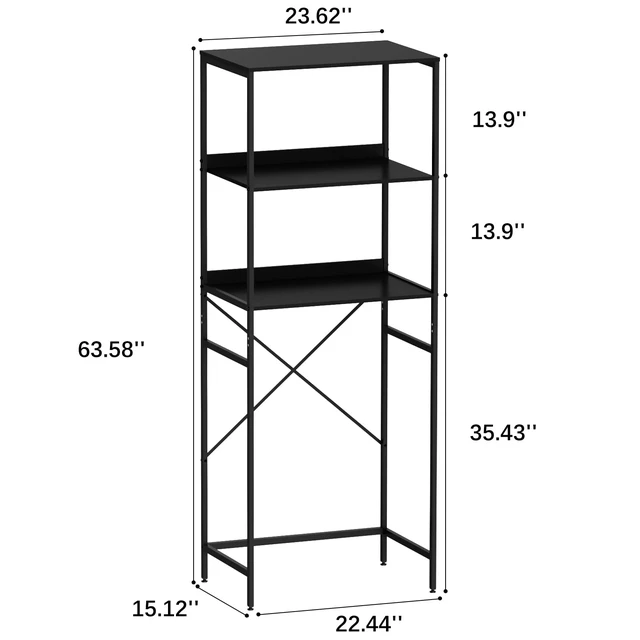 Alt view image 2 of 7 - Mini Fridge Shelf 3 Tier Mini Fridge and Microwave Storage Rack | Over Mini Fridge Storage Rack 3 Tier Microwave and Fridge Stand Suitable for Dorm, Kitchens, Offices, Black