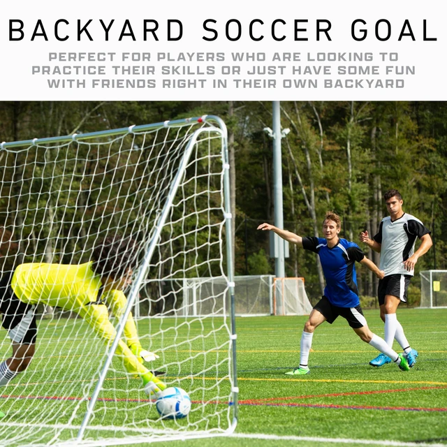 Alt view image 2 of 7 - Franklin Soccer Goal10' x 5' Premier Folding Goal | Backyard, Park + Tournament Practice, All-Weather Net, Includes Ground Stakes, Youth + Adult Training and Games