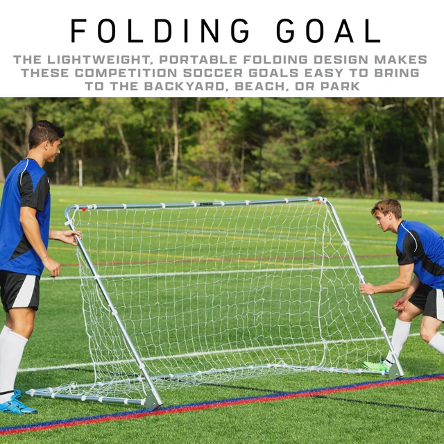 Alt view image 5 of 7 - Franklin Soccer Goal10' x 5' Premier Folding Goal | Backyard, Park + Tournament Practice, All-Weather Net, Includes Ground Stakes, Youth + Adult Training and Games