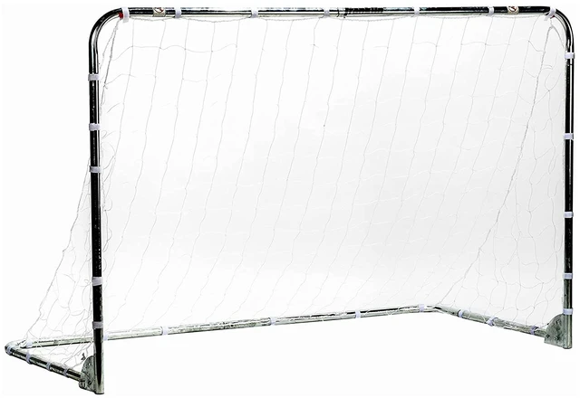 Main image of Quick-Setup Steel Soccer Goal - 4' x 6' - Silver | Backyard, Park + Tournament Practice, All-Weather Net, Includes Ground Stakes, Youth + Adult Training and Games