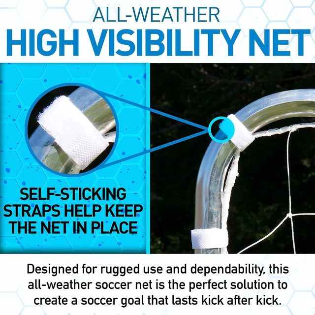Alt view image 4 of 7 - Quick-Setup Steel Soccer Goal - 4' x 6' - Silver | Backyard, Park + Tournament Practice, All-Weather Net, Includes Ground Stakes, Youth + Adult Training and Games