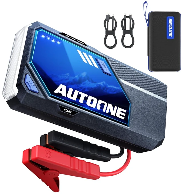 Main image of M5 9000A Car Jump Starter 12V Battery Jumper Starter Portable (All Gas/All Diesel) 168W DC Jump Box for Car Battery with Built-in Booster, Type-C Fast Charge & Jumper Cables Jump Pack