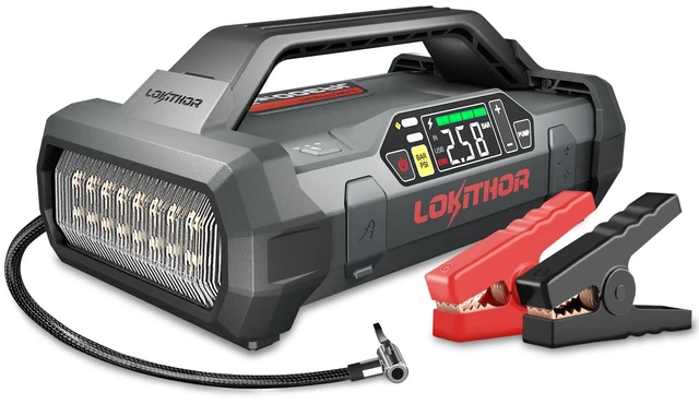 Main image of JA300 Jump Starter with Air Compressor(7.0L Gas & 4.5L Diesel) | 1500A 12V Portable Jumper Box | 150PS 35LPM Tire Inflator, Digital Display, Auto Shut-Off | 300-lumen LED | 24 Months Standby