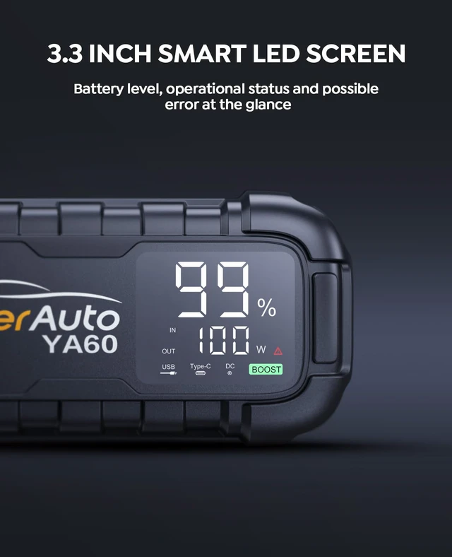 Alt view image 6 of 6 - 8000A Jump Starter 99Wh 65W Fast Charging (All Gas/12.0L Diesel) | Portable Car Battery Jump Starter Pack, Jump Box Car Battery Jumper Starter Portable Jumper Cables, 150W DC, 600LM Lights