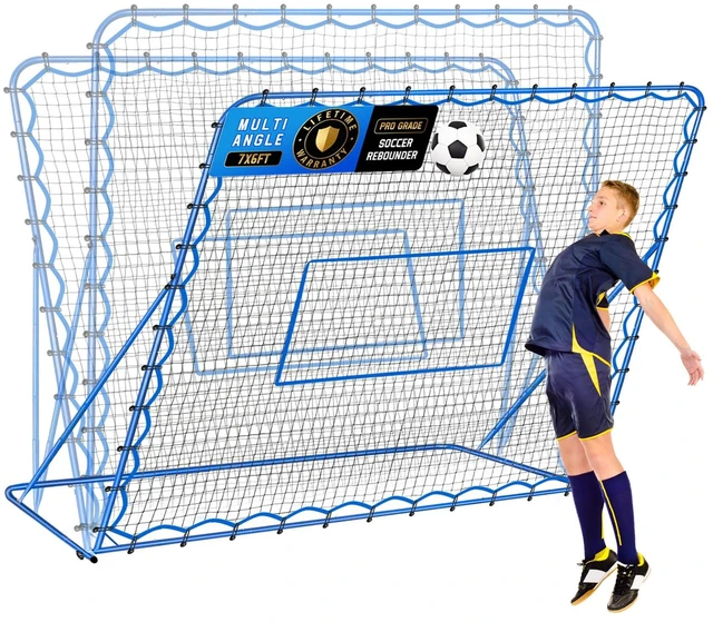Main image of 7x6FT Soccer Baseball Rebounder Net, Volleyball Softball Rebound Pitch Back | Quick-Switch Angle Soccer Net Training for Control, Passing Practice,