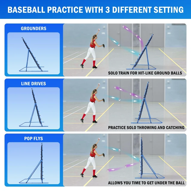 Alt view image 4 of 7 - 7x6FT Soccer Baseball Rebounder Net, Volleyball Softball Rebound Pitch Back | Quick-Switch Angle Soccer Net Training for Control, Passing Practice,
