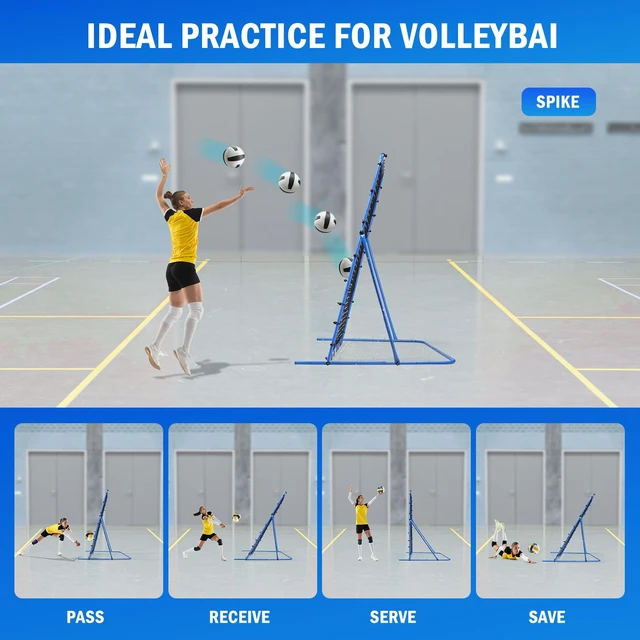 Alt view image 5 of 7 - 7x6FT Soccer Baseball Rebounder Net, Volleyball Softball Rebound Pitch Back | Quick-Switch Angle Soccer Net Training for Control, Passing Practice,