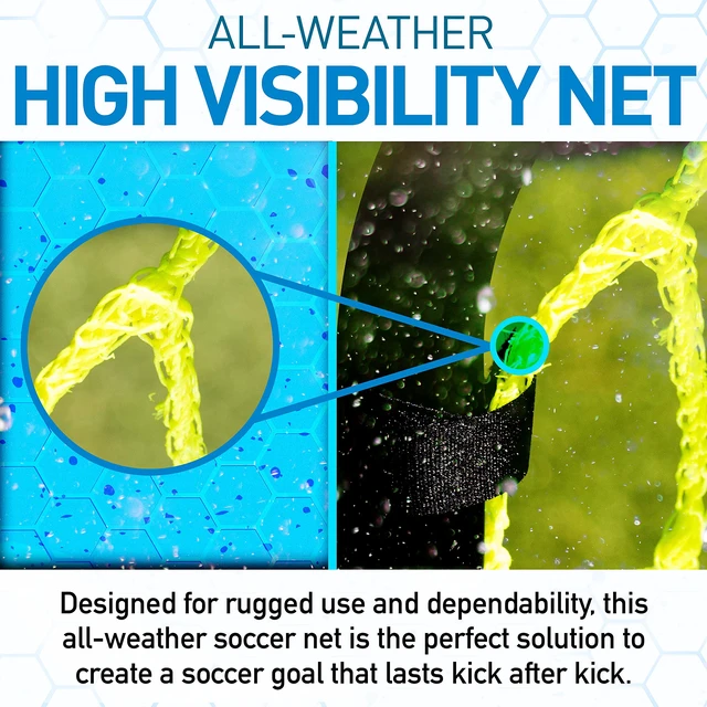 Alt view image 4 of 7 - Black Folding Soccer Goal - 4' x 6' | Backyard, Park + Tournament Practice, All-Weather Net, Includes Ground Stakes, Youth + Adult Training and Games