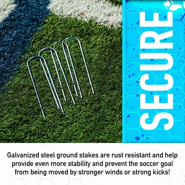 Alt view image 5 of 7 - Black Folding Soccer Goal - 4' x 6' | Backyard, Park + Tournament Practice, All-Weather Net, Includes Ground Stakes, Youth + Adult Training and Games