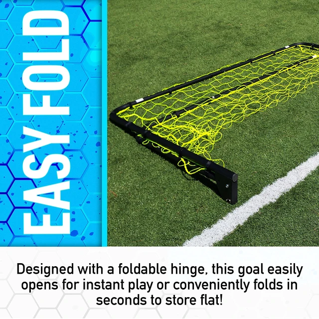 Alt view image 3 of 7 - Black Folding Soccer Goal - 4' x 6' | Backyard, Park + Tournament Practice, All-Weather Net, Includes Ground Stakes, Youth + Adult Training and Games