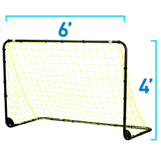 Alt view image 7 of 7 - Black Folding Soccer Goal - 4' x 6' | Backyard, Park + Tournament Practice, All-Weather Net, Includes Ground Stakes, Youth + Adult Training and Games