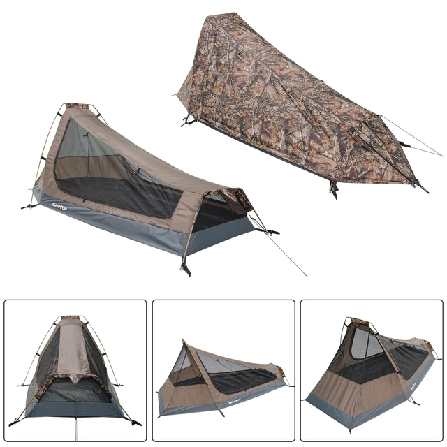 Alt view image 3 of 7 - Ultralight Solo Bivy Tent, 1 Person Backpacking Tent for Camping | Lightweight & Waterproof Solo Tent, Aluminum Poles, Double-Wall, for Camping, Hiking, Hunting, Motorcycle Adventures