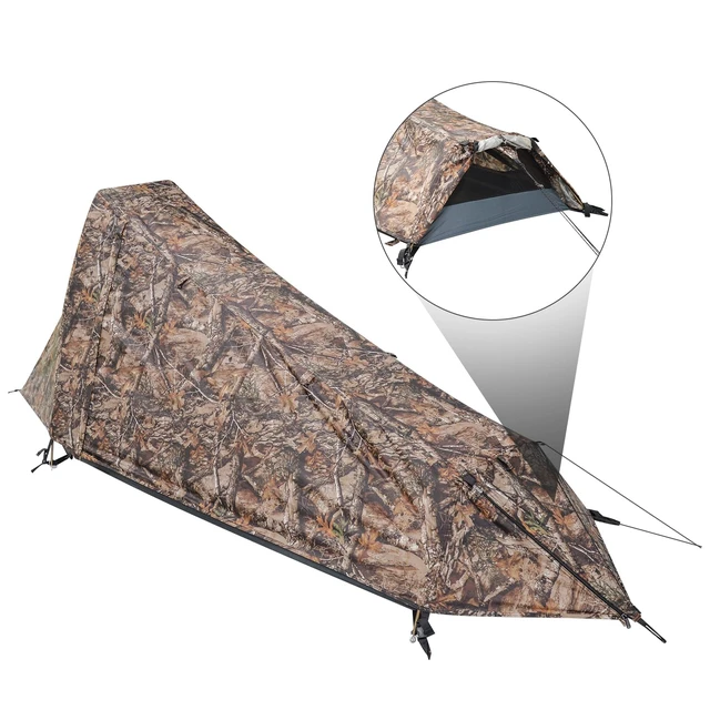 Alt view image 4 of 7 - Ultralight Solo Bivy Tent, 1 Person Backpacking Tent for Camping | Lightweight & Waterproof Solo Tent, Aluminum Poles, Double-Wall, for Camping, Hiking, Hunting, Motorcycle Adventures