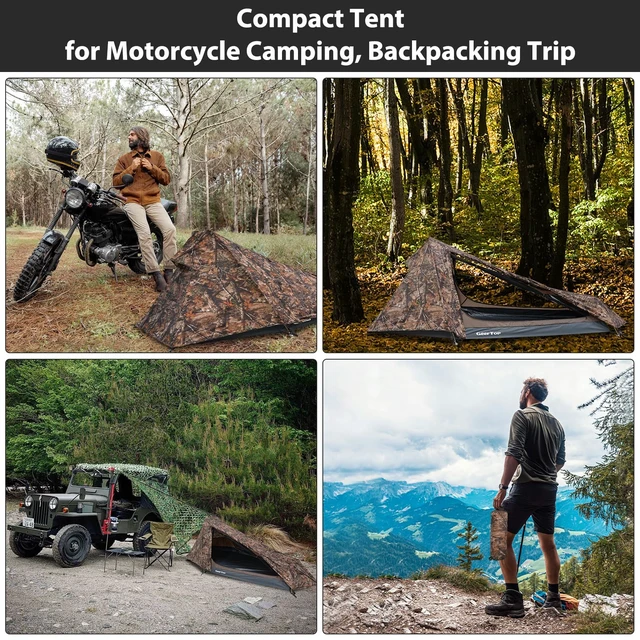 Alt view image 6 of 7 - Ultralight Solo Bivy Tent, 1 Person Backpacking Tent for Camping | Lightweight & Waterproof Solo Tent, Aluminum Poles, Double-Wall, for Camping, Hiking, Hunting, Motorcycle Adventures