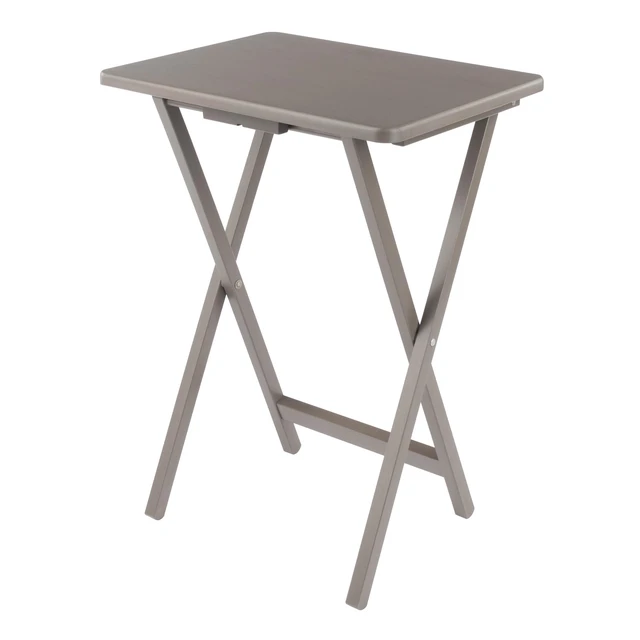 Alt view image 5 of 7 - Alex Set of 4 Foldable Snack Tables with Storage Rack | Easy to Store Portable Fold up Table Set for Kitchen, Living Room TV Dining, Crafts, Puzzles, Work From Home