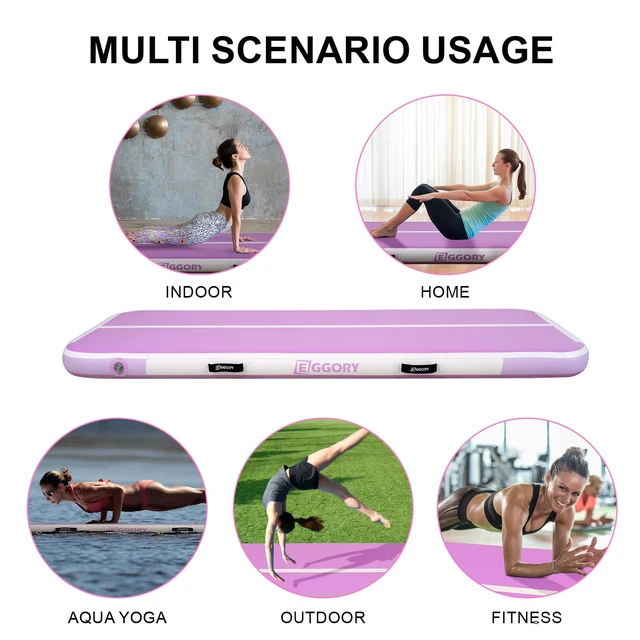 Alt view image 7 of 7 - Tumble Track, Inflatable Tumbling Mat,Tumble Track Mats (Purple,3x1x0.1m) | Gymnastics, and Tumble Track with 4/6/8 Inches Thickness for Home, Training, Cheerleading, Yoga, Water with Pump