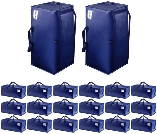Main image of 20 Pack Heavy Duty Moving Bags with Backpack Straps, Zippers & Handles, Extra Large Packing Bags for College Dorm Essentials, Moving Supplies Alternative to Cardboard Moving Boxes