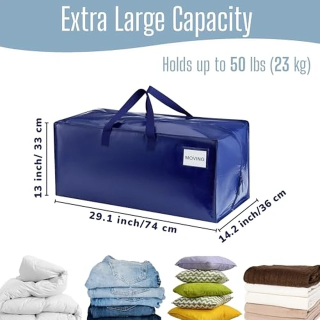 Alt view image 3 of 7 - 20 Pack Heavy Duty Moving Bags with Backpack Straps, Zippers & Handles, Extra Large Packing Bags for College Dorm Essentials, Moving Supplies Alternative to Cardboard Moving Boxes