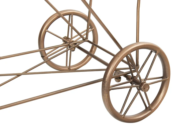 Alt view image 4 of 7 - Vintage Reproduction Decorative Metal Laundry Basket on Wheels, Copper