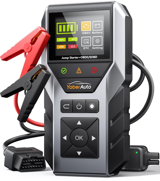 Main image of 6000A Portable Car Jump Starter with OBD2 Scanner, Code Reader | Car Battery Jumper Starter Portable (All Gas/10L Diesel) Car Battery Jump Box Pack Jumper Cables, Diagnostic Tool 600LM Light